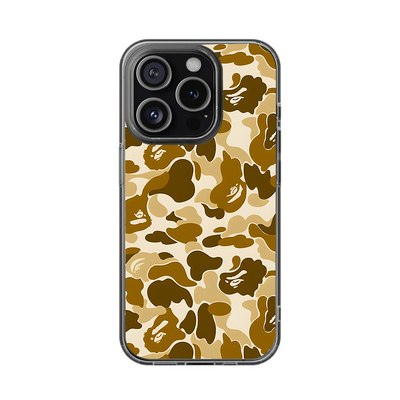 Bape Tan Camo Phone Case – Dark Meme Aesthetic Horror Cover for iPhone 11 12 13 14 15 16 Pro Max Samsung S22 S23 S24 S24.99 Ultra Plus