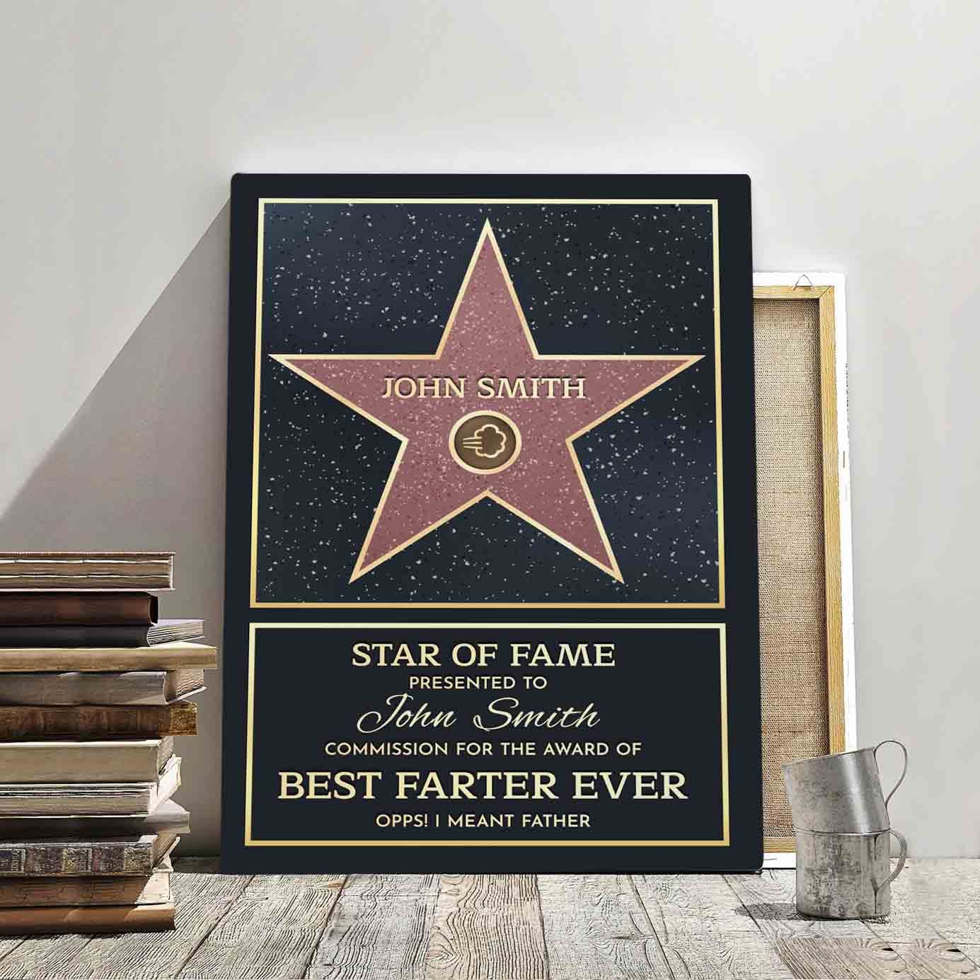 Family Personalized Custom Vertical Poster – Star of Fame, Best Mom, Best Dad of the Year