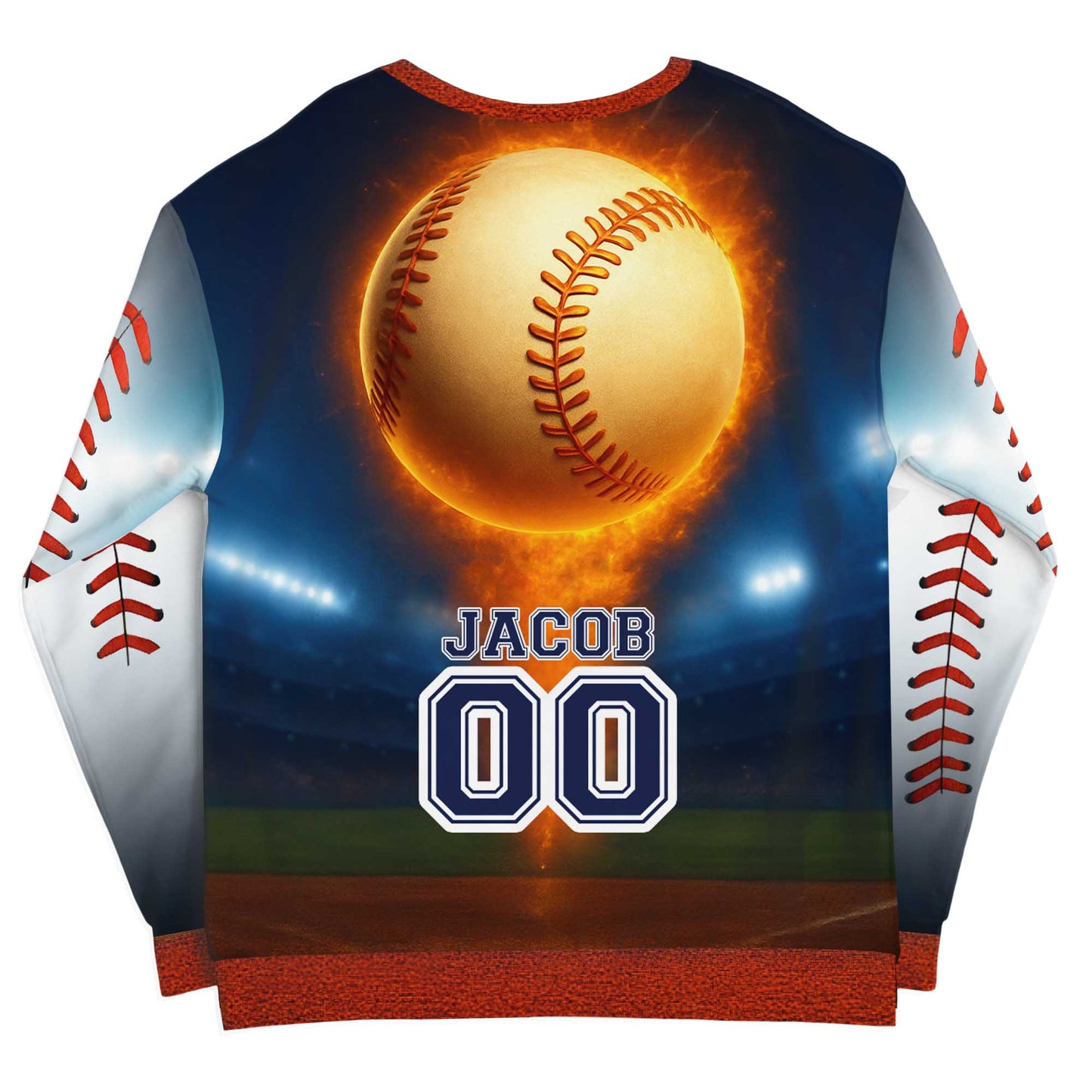 Custom Baseball Sweatshirt – Personalized Player Name & Number 3D Stadium Design