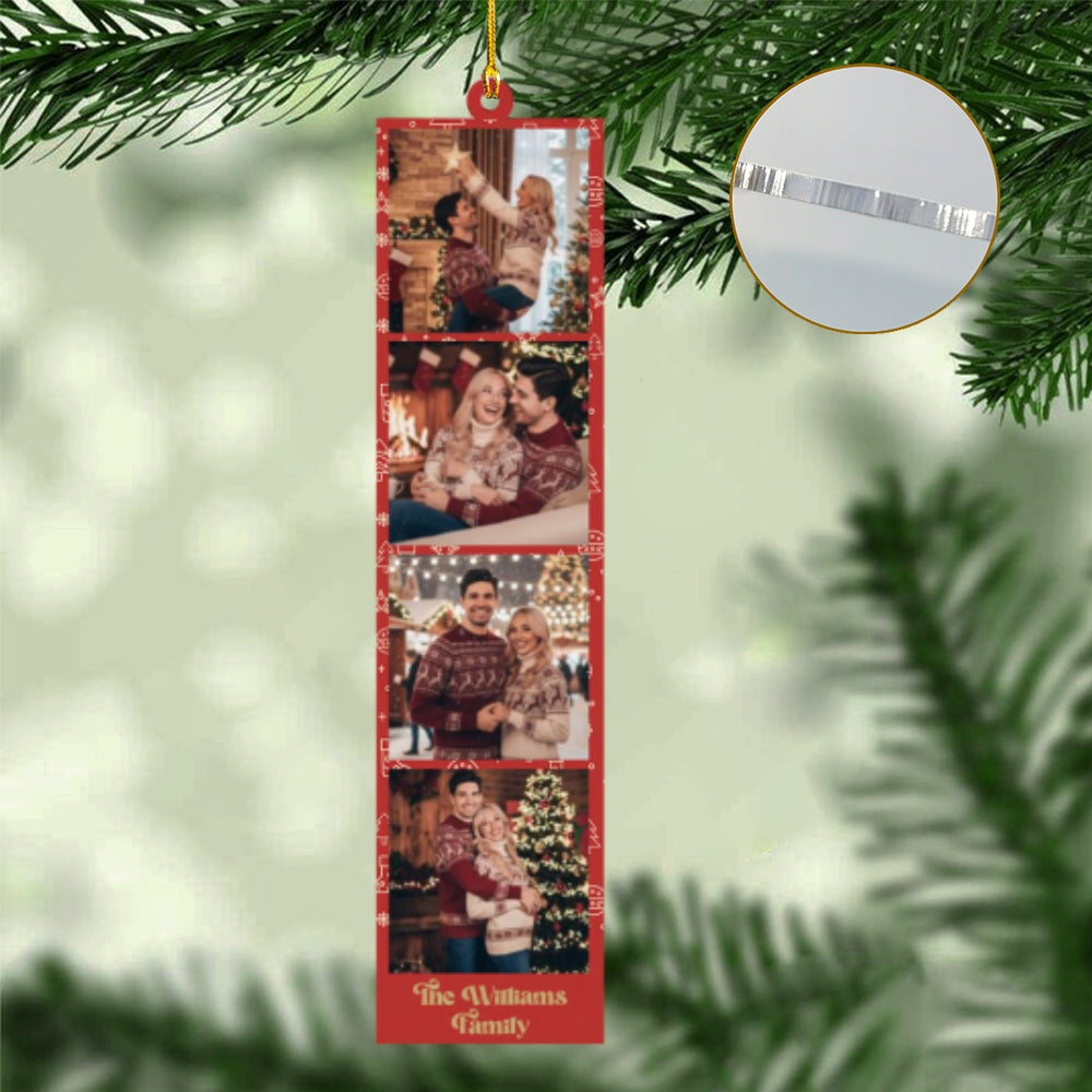 Custom Family Photo Acrylic Ornament – Personalized Christmas Keepsake with 1–4 Photos