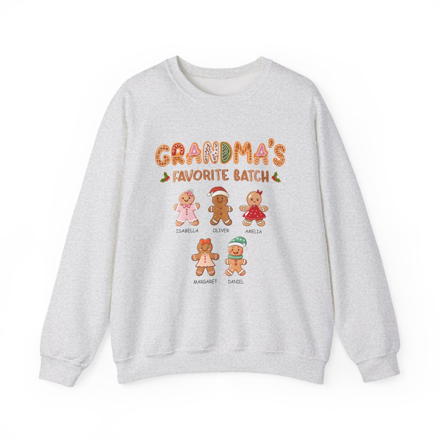 Grandma’s Favorite Batch Sweater – Personalized Gingerbread Family Christmas Custom Gift