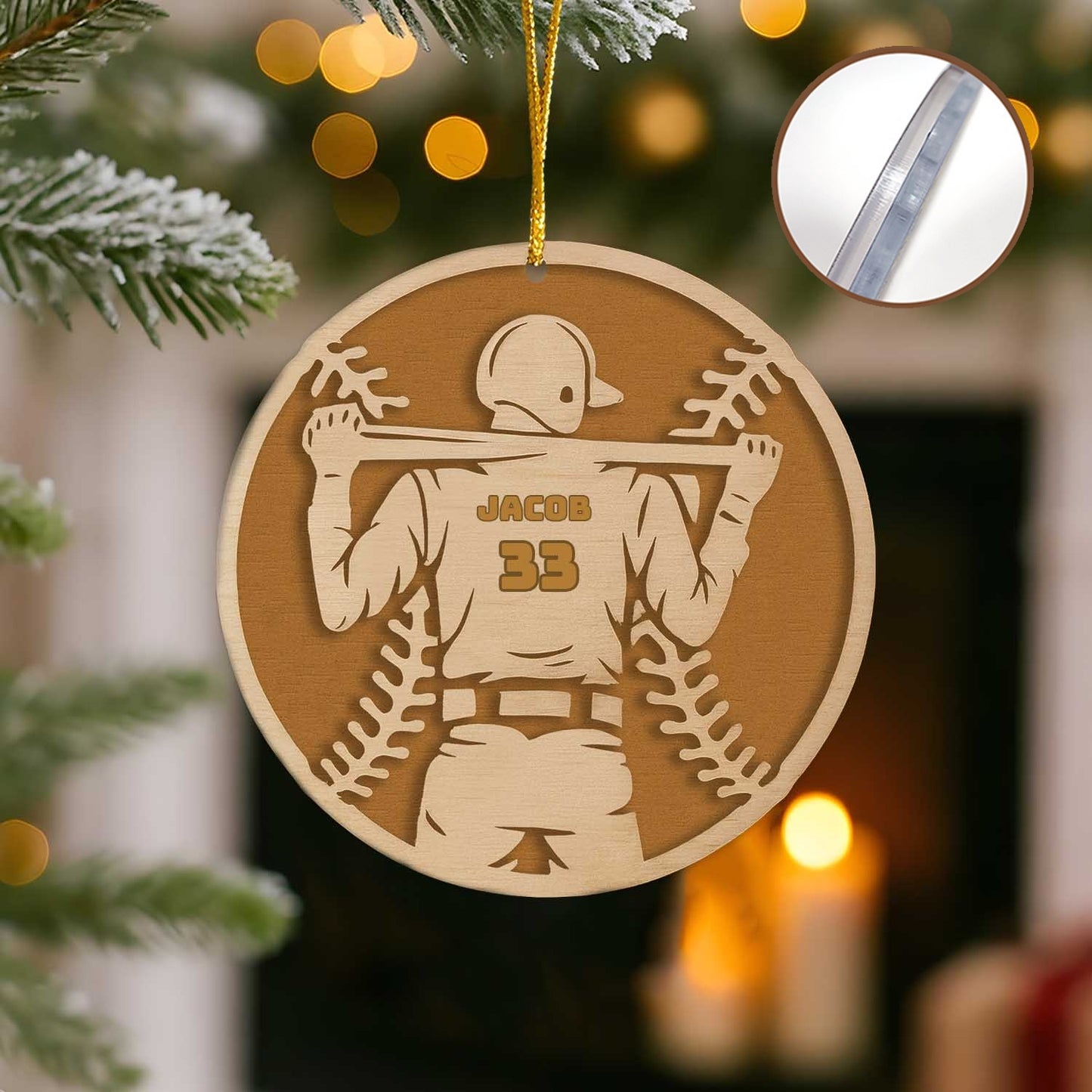 Personalized Baseball Ornament | Custom 2-Layer Acrylic Keepsake for Players & Fans