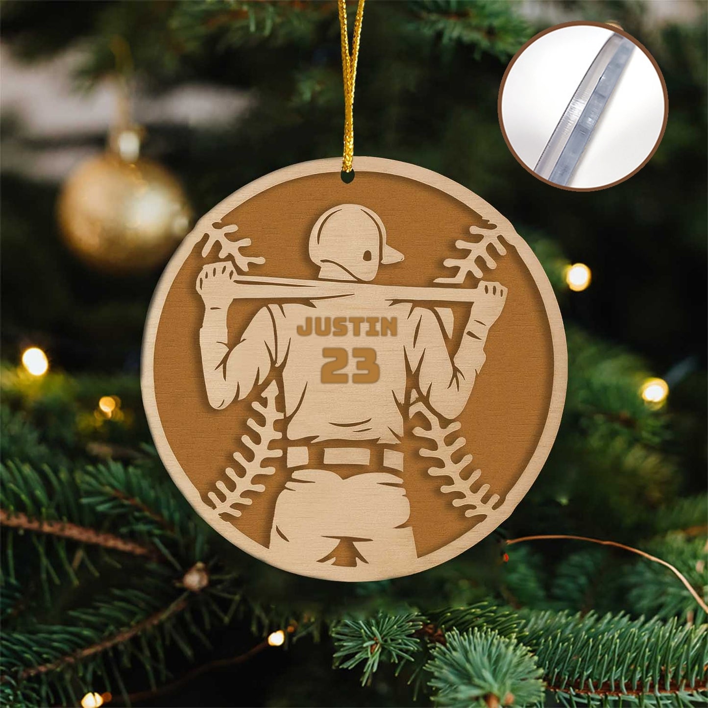 Personalized Baseball Ornament | Custom 2-Layer Acrylic Keepsake for Players & Fans