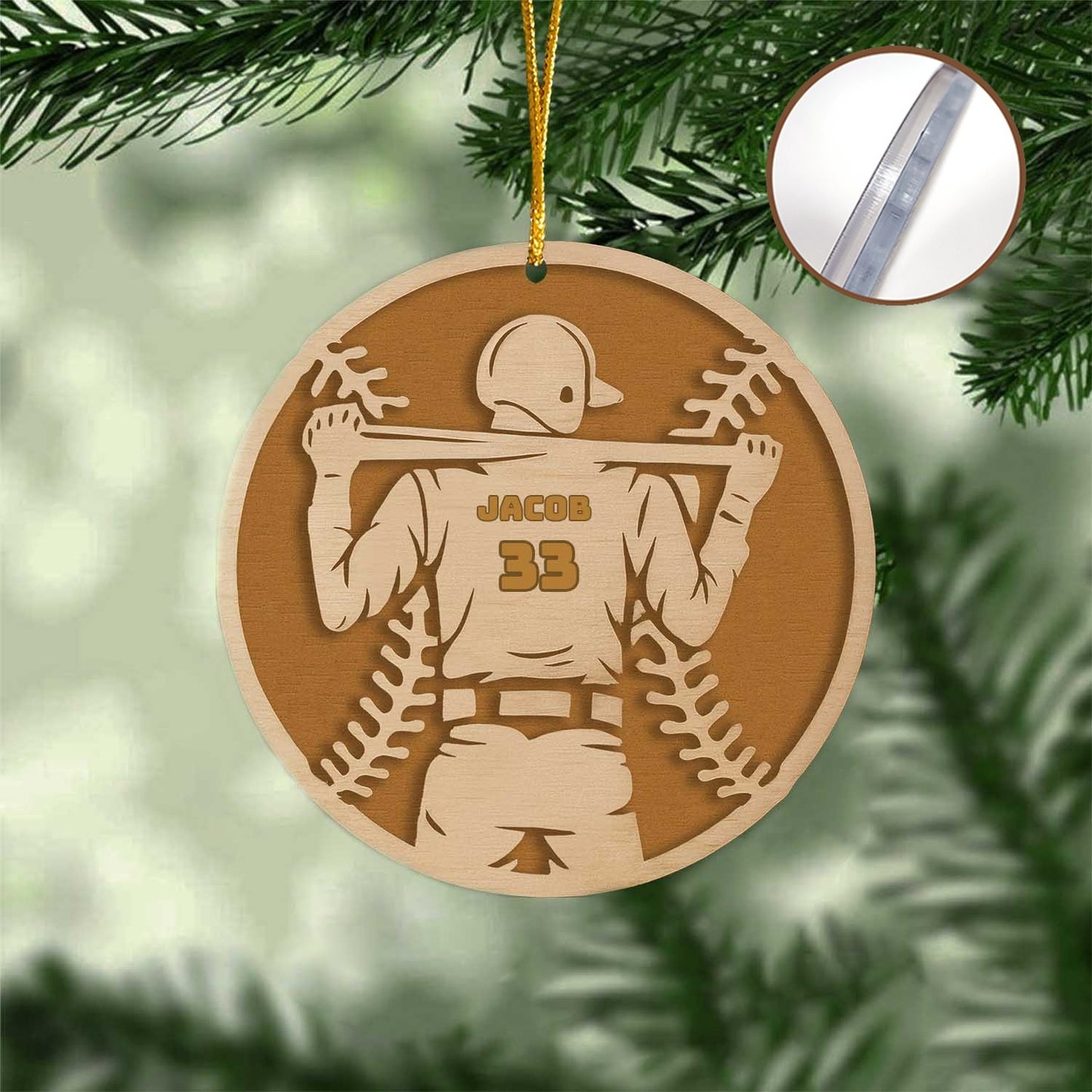 Personalized Baseball Ornament | Custom 2-Layer Acrylic Keepsake for Players & Fans