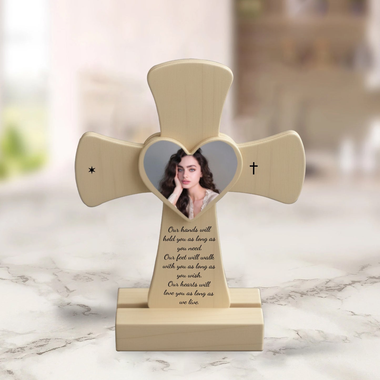 Engraved Poplar Keepsake - Personalized Wooden Memorial Cross