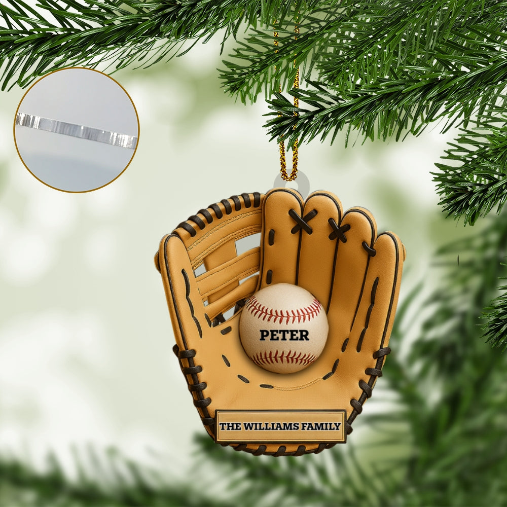 Custom Acrylic Baseball Glove Ornament – Personalized Sports Keepsake Gift
