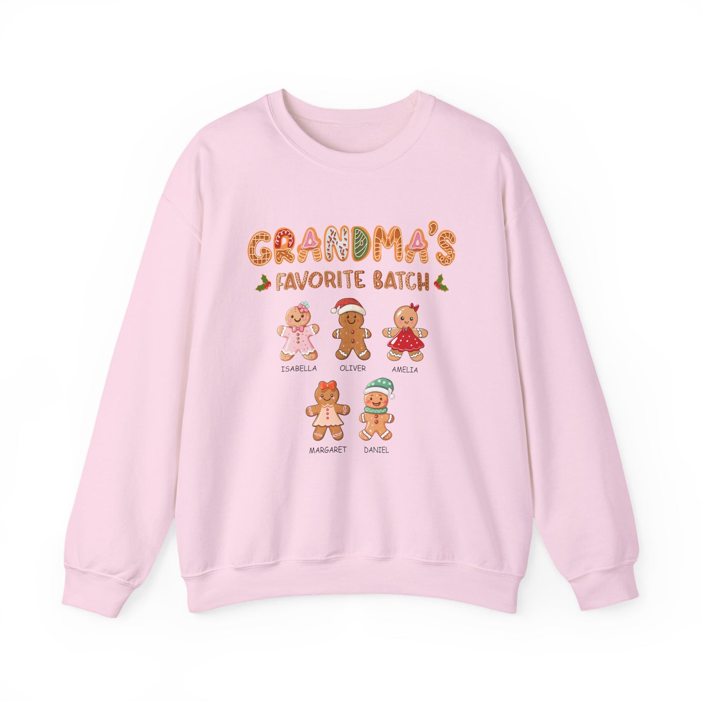 Grandma’s Favorite Batch Sweater – Personalized Gingerbread Family Christmas Custom Gift