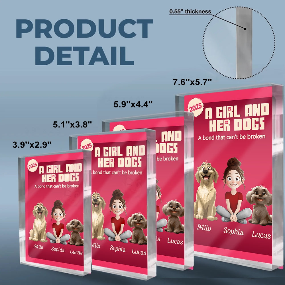 Custom Dog & Owner - Personalized Rectangle Shaped Acrylic Plaque