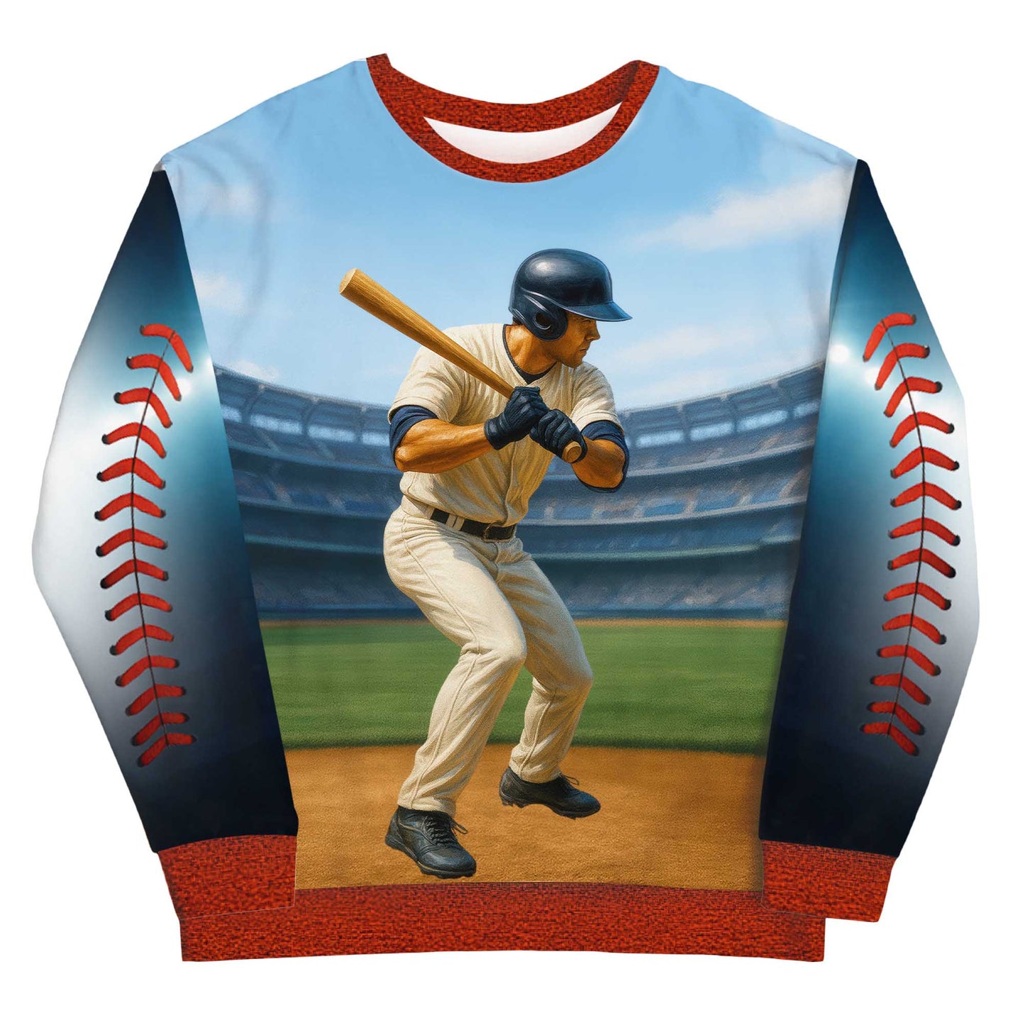 Custom Baseball Sweatshirt – Personalized Player Name & Number 3D Stadium Design