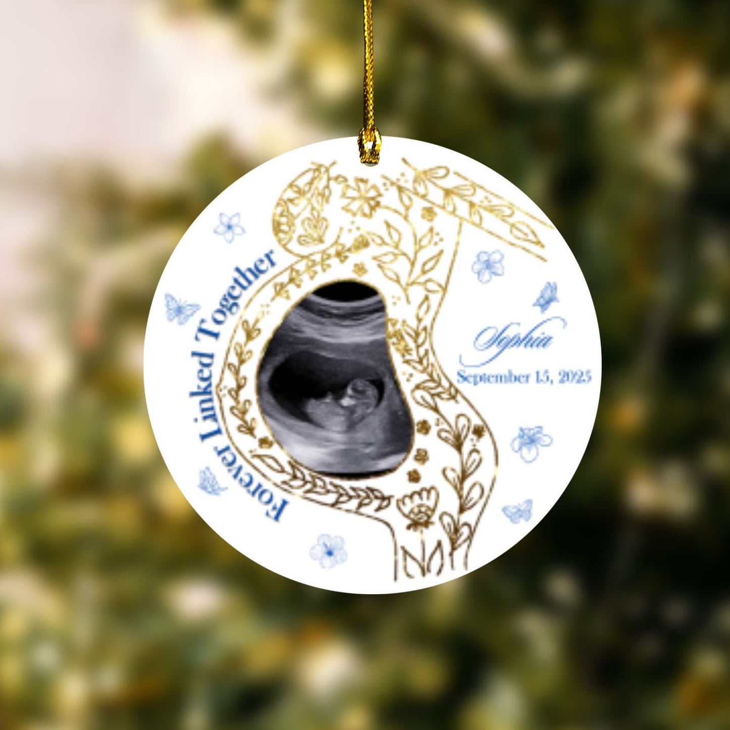 Forever Linked Together Mom & Baby Ornament – Custom Ceramic Decoration