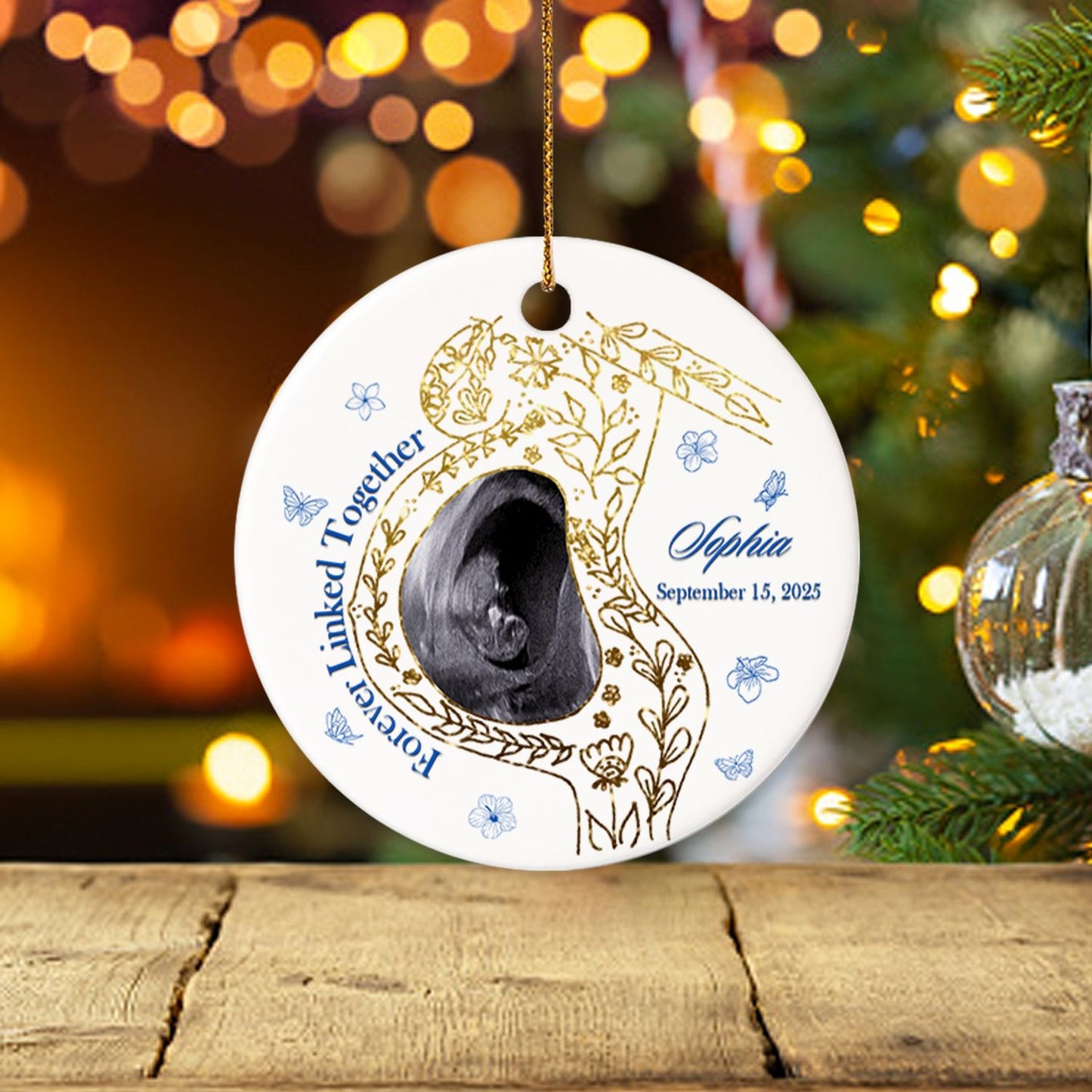 Forever Linked Together Mom & Baby Ornament – Custom Ceramic Decoration
