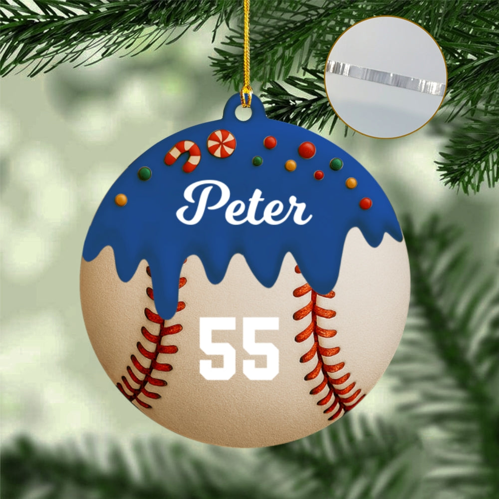 Custom Acrylic Baseball Ornament - Personalized Christmas Gift Decoration for Baseball Players & Fans