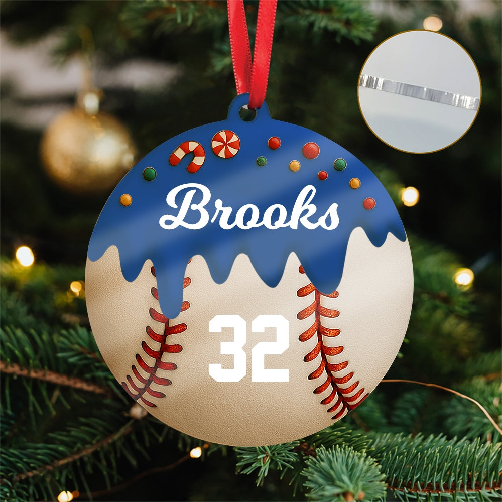 Custom Acrylic Baseball Ornament - Personalized Christmas Gift Decoration for Baseball Players & Fans