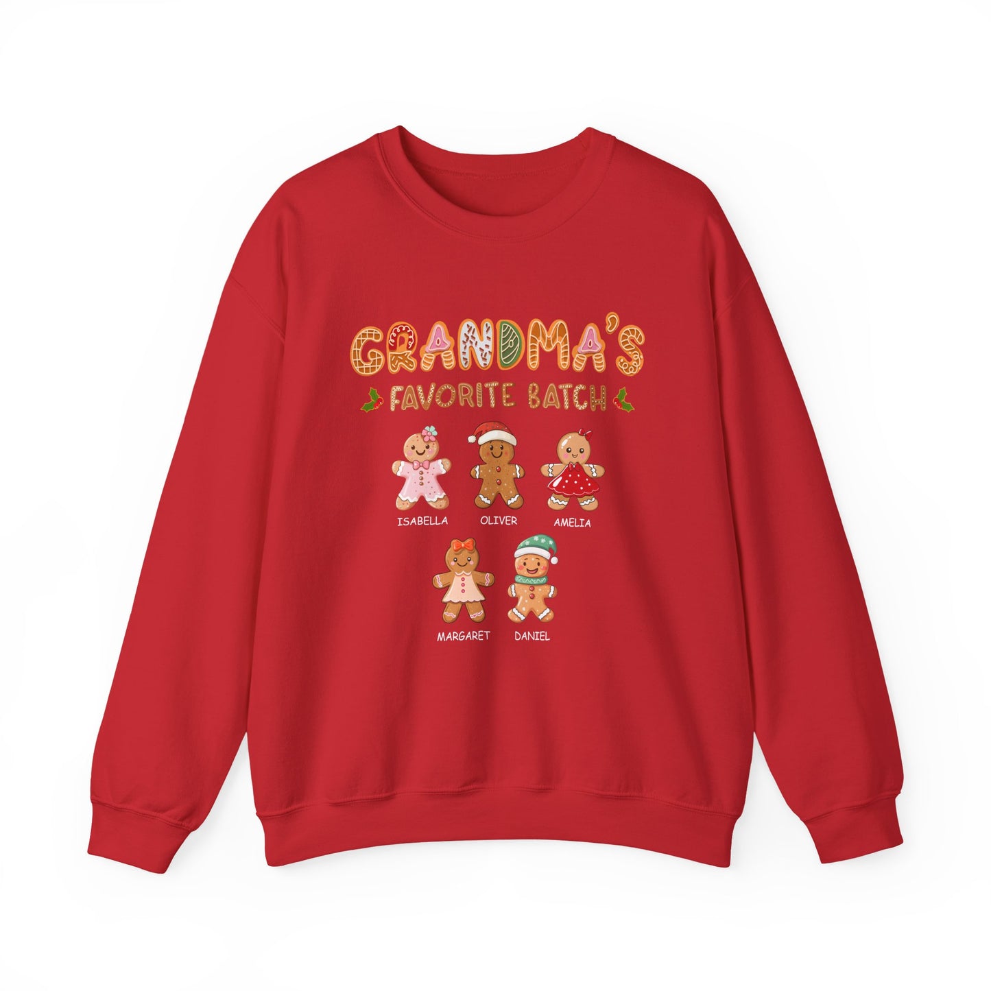 Grandma’s Favorite Batch Sweater – Personalized Gingerbread Family Christmas Custom Gift