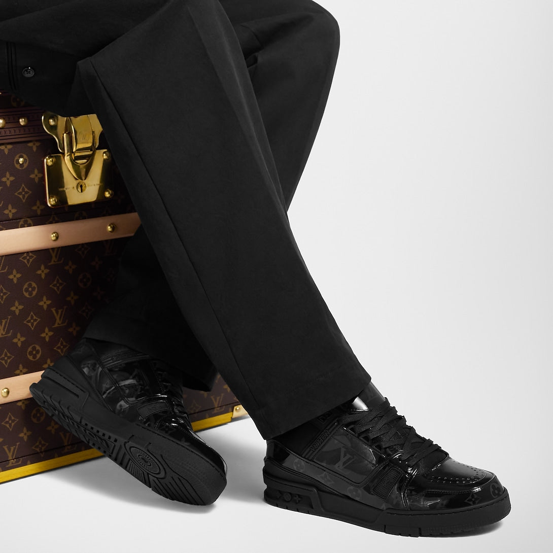 LV Trainers Monogram-Printed Translucent PVC Black