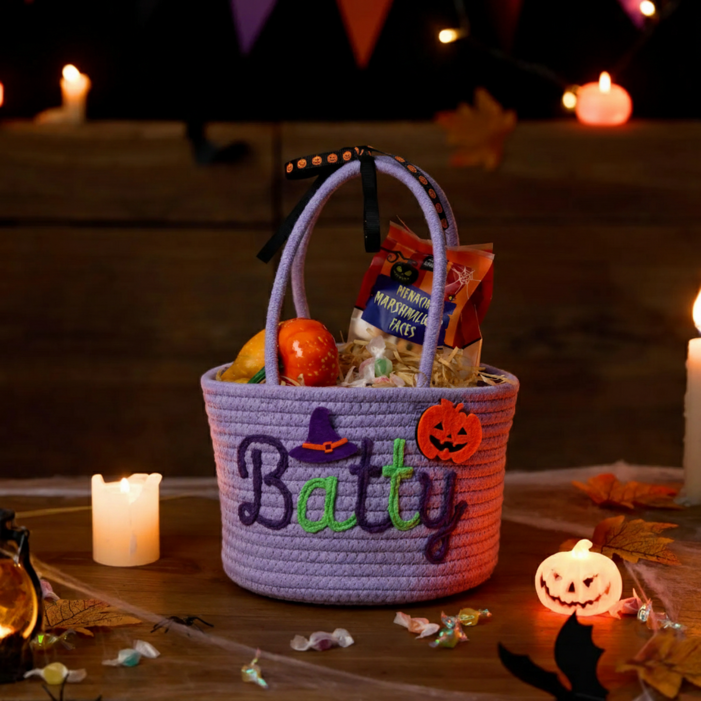 Custom Halloween Treat Bag with Name β Personalized Trick or Treat Basket | Customizable Candy Tote for Kids | Halloween Basket for Boys & Girl | Perfect Gift for Trick or Treating