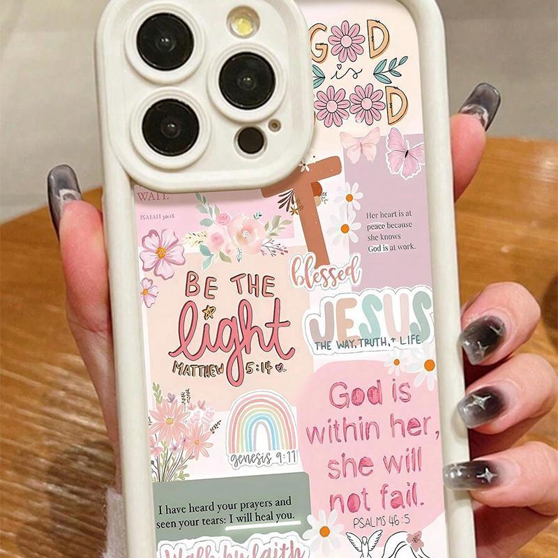 Creative Design Religious Cross Pattern Christian Anti-drop Protective Phone case, Gift for Her, iPhone 16/15/14/13/12/11/8/7, XR, XS, X, Pro Max