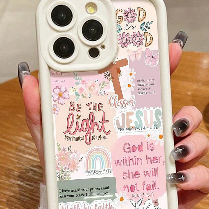 Creative Design Religious Cross Pattern Christian Anti-drop Protective Phone case, Gift for Her, iPhone 16/15/14/13/12/11/8/7, XR, XS, X, Pro Max