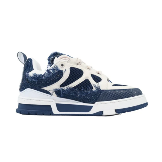LV Skate Sneaker Horse Hair Blue Diamond