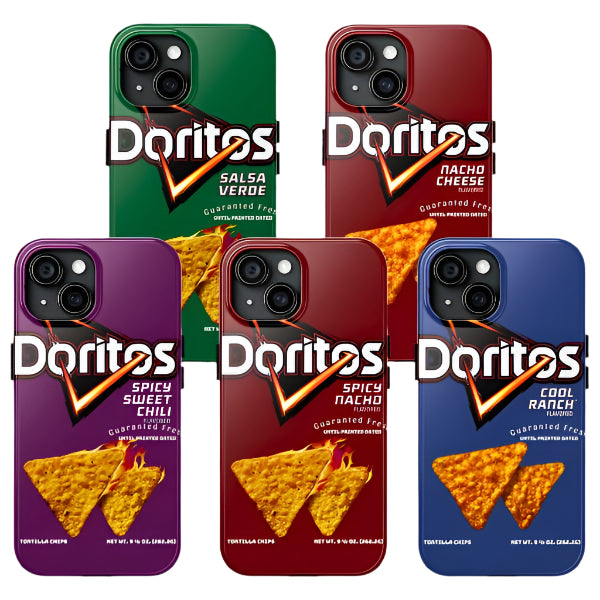 Doritos Spicy Tortilla Chips Tough Phone Case – Funny GenZ Aesthetic Gift for Friends, Protective Cover for iPhone 12 13 14 15 16 Pro Max Plus Samsung S22 S23 S24 S24.99 Ultra Plus