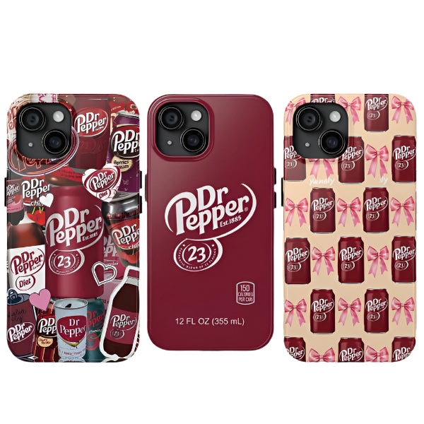 Dr Pepper Red Tough Phone case, Stylish Lover Gift For Men iPhone 16/15/14/13/12/11/8/7, XR, XS, X, Pro Max Samsung Galaxy S24.99 S24 S23