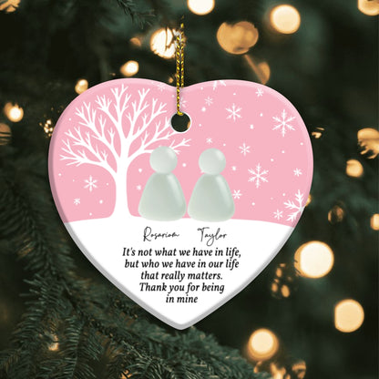 Custom Friendship Circle / Heart Ceramic Ornament –  Personalized Names & Colors , Thoughtful Gift for Best Friends