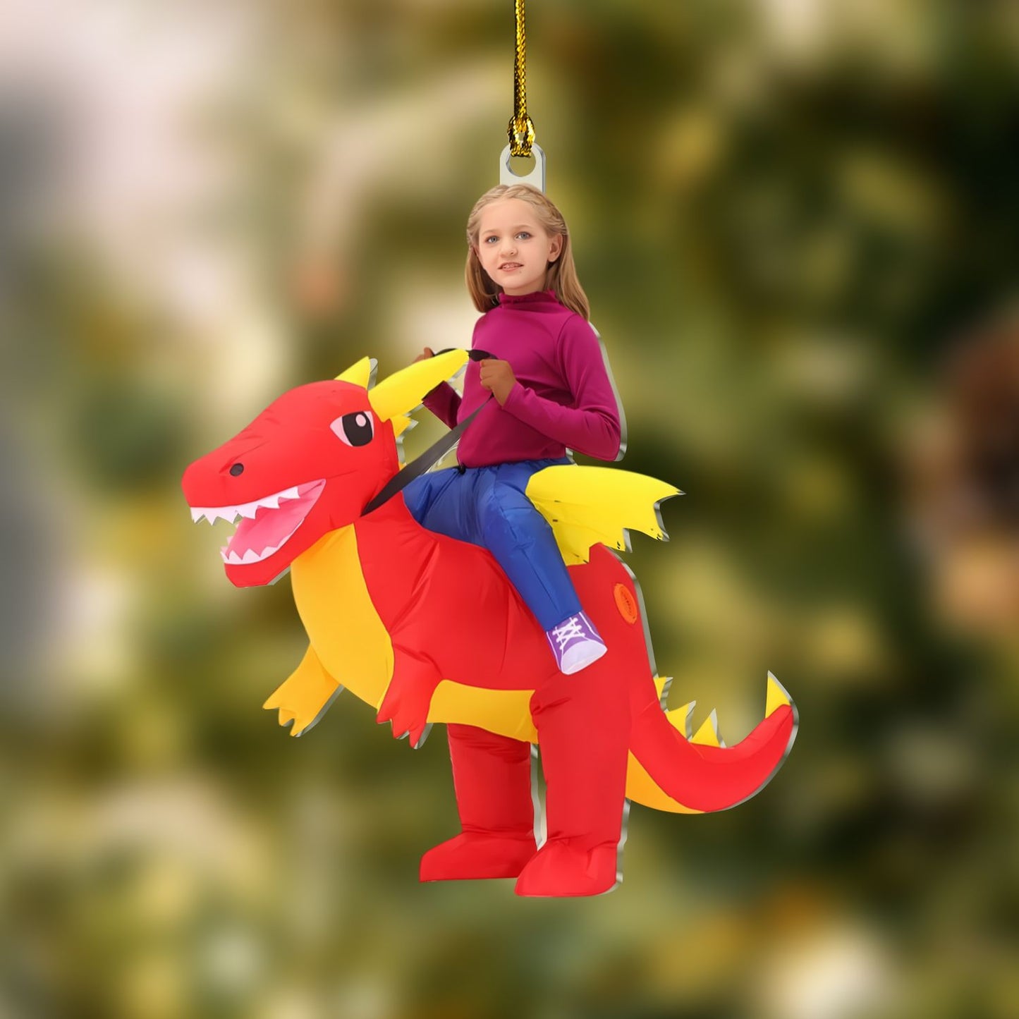 Custom Personalized Kid Dinosaur Acrylic Ornament - Personalized Gift for Kids
