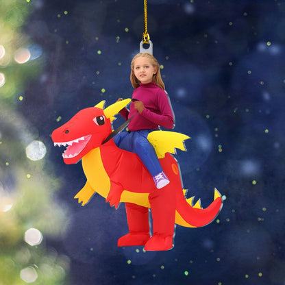 Custom Personalized Kid Dinosaur Acrylic Ornament - Personalized Gift for Kids