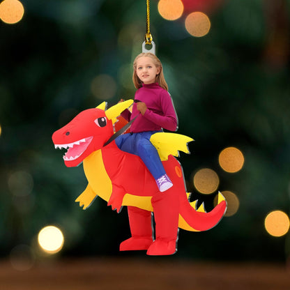 Custom Personalized Kid Dinosaur Acrylic Ornament - Personalized Gift for Kids