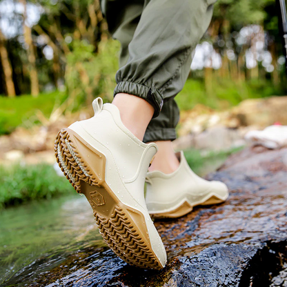 Fashionable Short-Cut Unisex Rain Boots – Waterproof, Anti-Slip, All-Season PVC Fishing & Work Boots