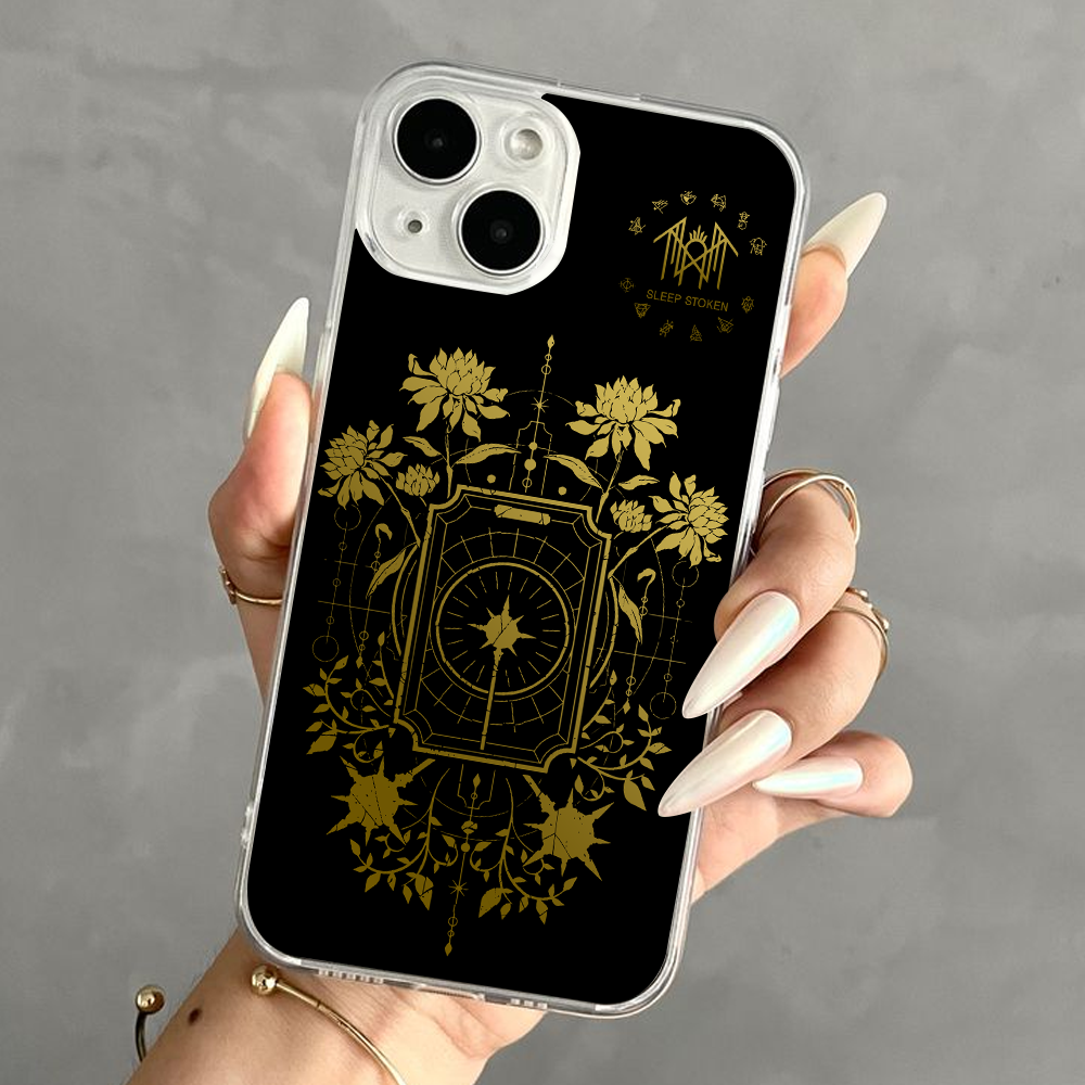 Sleep Token Golden Phone Case – Dark Aesthetic Full Moon Design Cover for iPhone 11 12 13 14 15 16 Pro Max, Music Fan Gift Idea