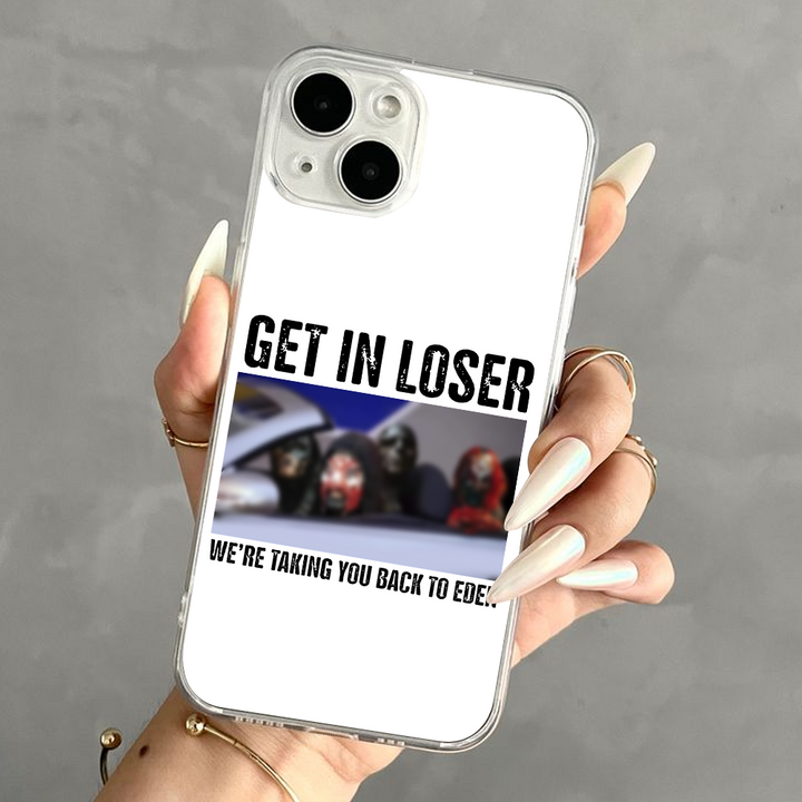 Dark Meme Phone Case – “Get In Loser, We're Taking You Back to Eden” – Funny Aesthetic Horror Cover for iPhone 11 12 13 14 15 16 Pro Max Samsung S22 S23 S24 S24.99 Ultra Plus