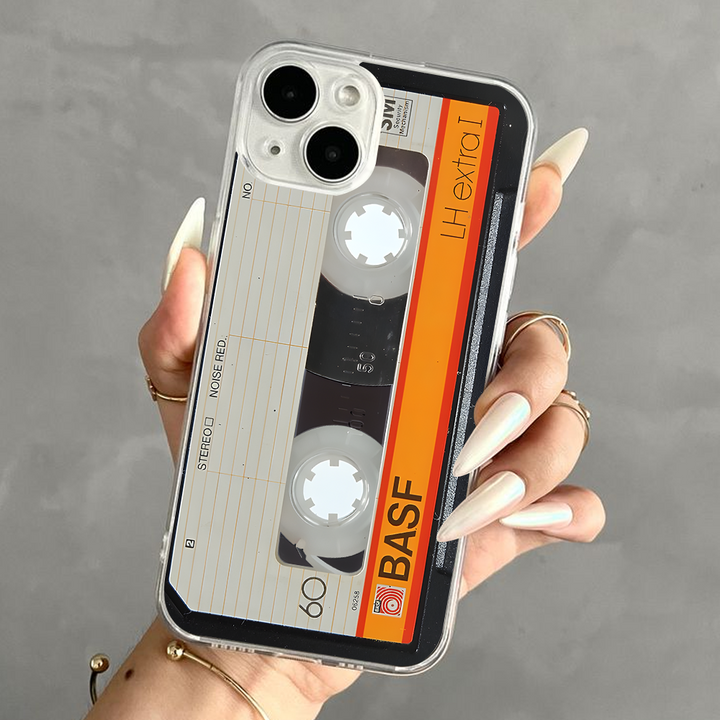 BASF Cassette Tape Phone Case – Retro Music Vibes for iPhone 11 12 13 14 15 16 Pro Max, Music Fan Gift Idea