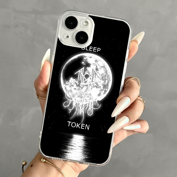 Moonlit Token Phone Case – Dark Aesthetic Full Moon Design Cover for iPhone 11 12 13 14 15 16 Pro Max, Music Fan Gift Idea