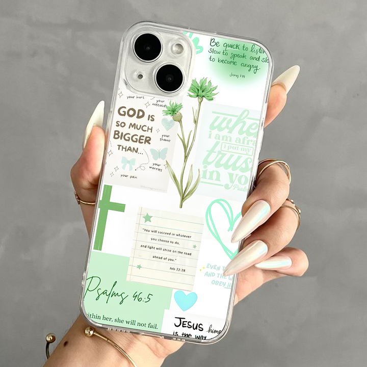 Christian Bible Verse Phone Case – Pastel Scripture Quote iPhone 11 12 13 14 15 16 Pro Max & Samsung