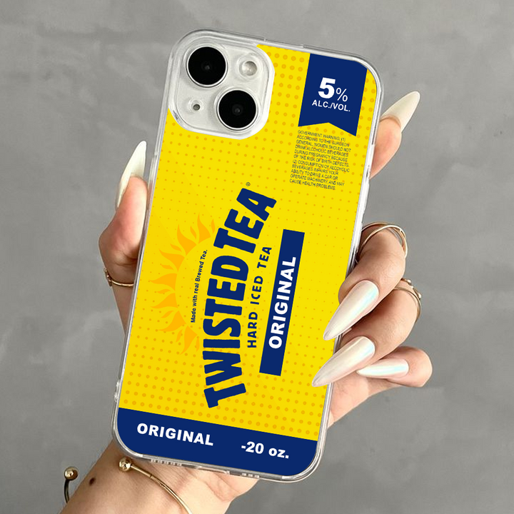 Yellow Beverage Label Phone Case iPhone X 11 12 13 14 15 16 Pro Max Plus Samsung S22 S23 S24 S24.99 Ultra Plus