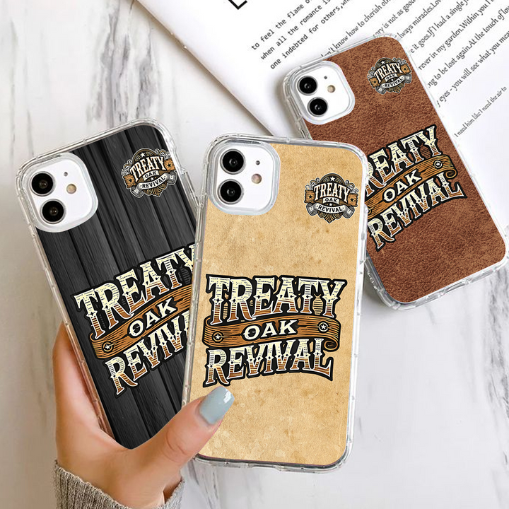Treaty Oak Revival Phone Case – Country Western Leather Style for iPhone 11 12 13 14 15 16 Pro Max & Samsung