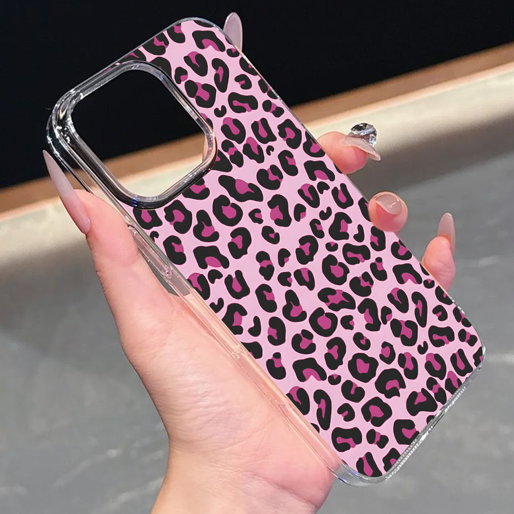 Leopard Print Phone Case Collection – Pink, Beige & Red