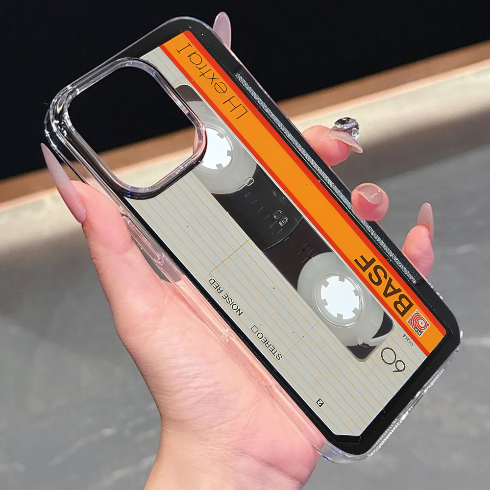 BASF Cassette Tape Phone Case – Retro Music Vibes for iPhone 11 12 13 14 15 16 Pro Max, Music Fan Gift Idea