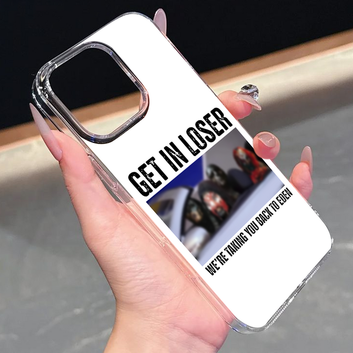 Dark Meme Phone Case – “Get In Loser, We're Taking You Back to Eden” – Funny Aesthetic Horror Cover for iPhone 11 12 13 14 15 16 Pro Max Samsung S22 S23 S24 S24.99 Ultra Plus