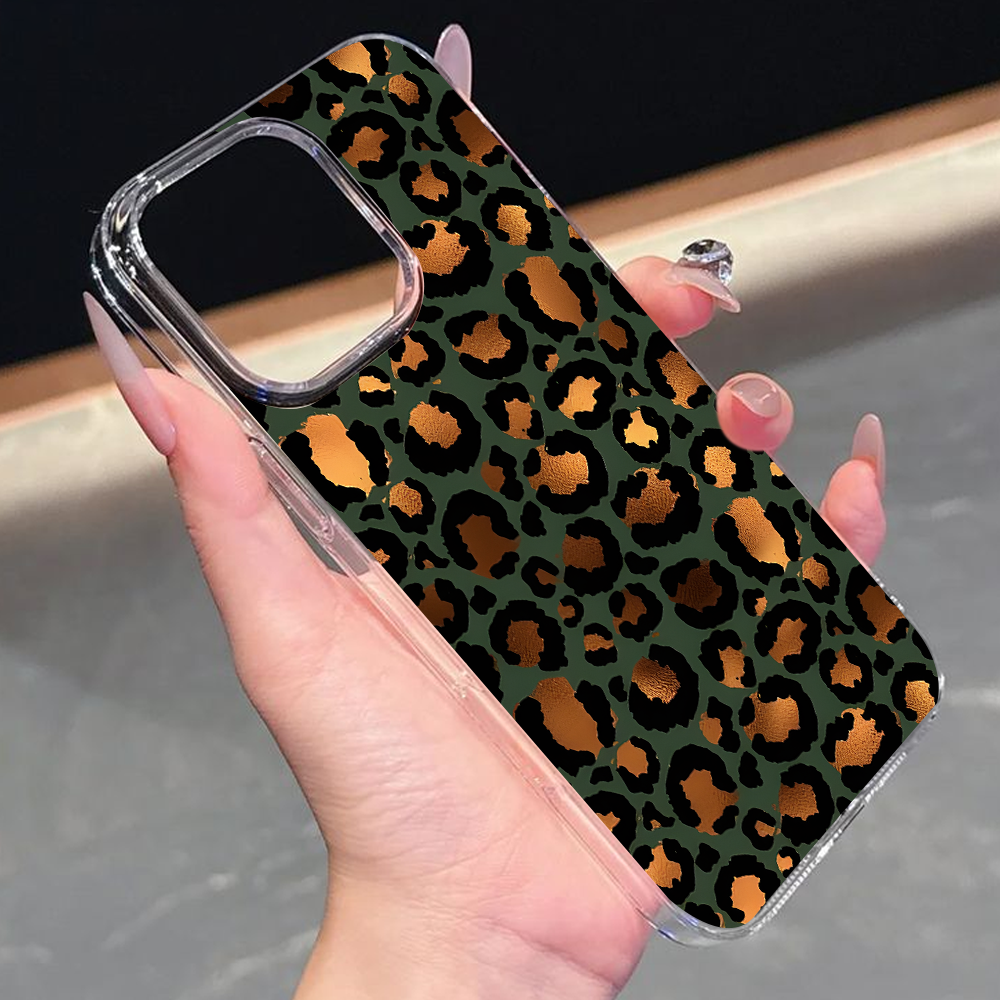 Leopard Print Phone Case Collection – Aqua, Olive Green & Beige