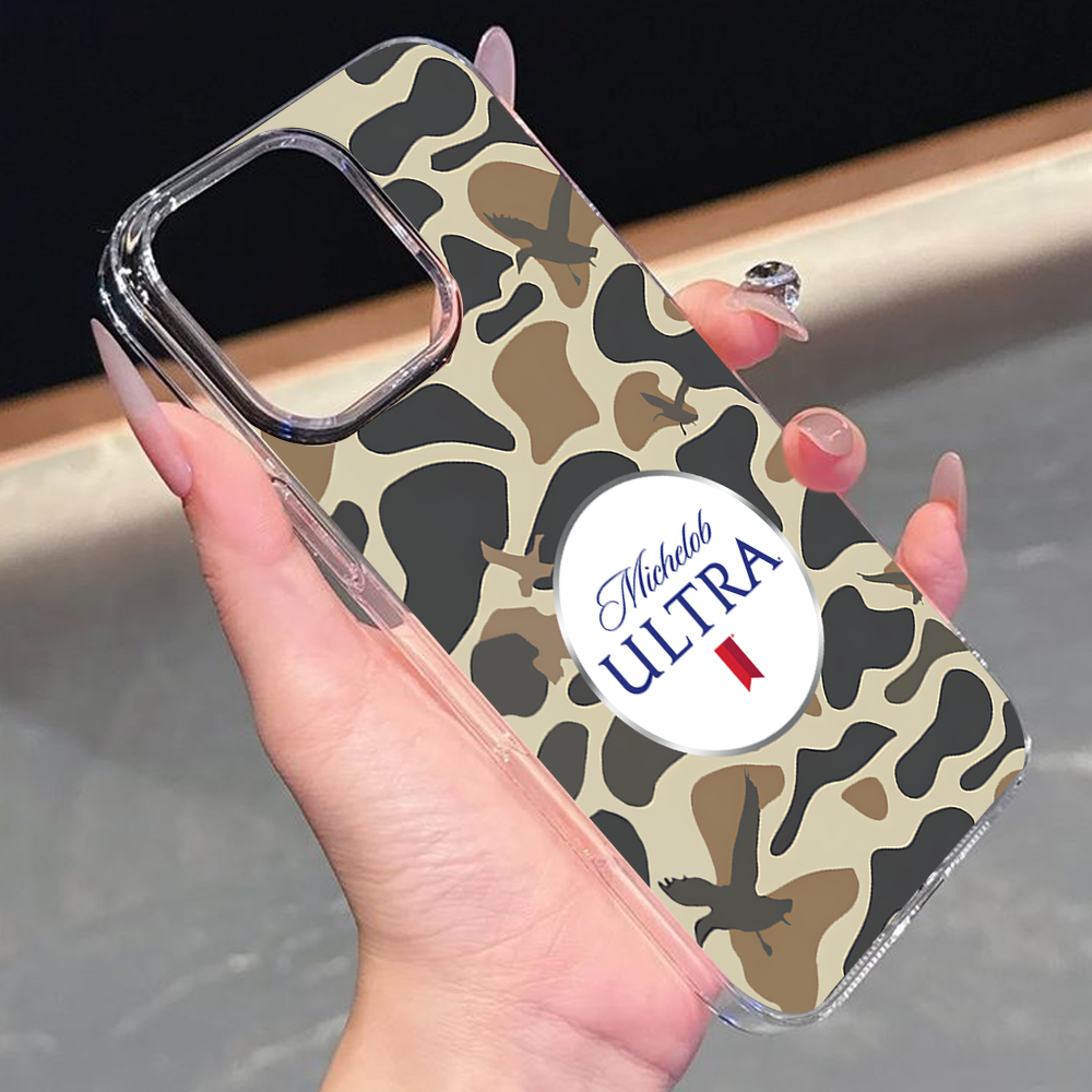 Michelob Ultra Camo Phone Case – Dark Meme Aesthetic Horror Cover for iPhone 11 12 13 14 15 16 Pro Max Samsung S22 S23 S24 S24.99 Ultra Plus