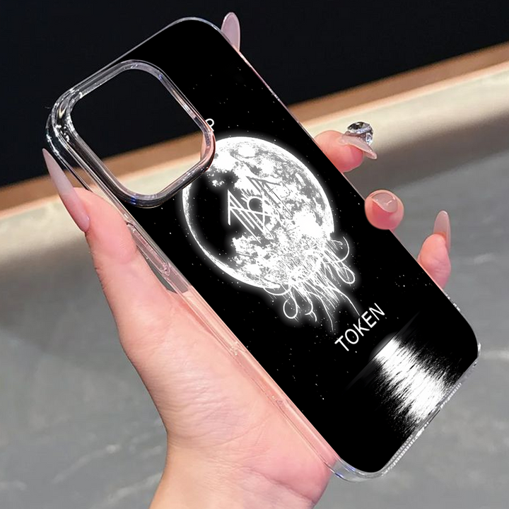 Moonlit Token Phone Case – Dark Aesthetic Full Moon Design Cover for iPhone 11 12 13 14 15 16 Pro Max, Music Fan Gift Idea
