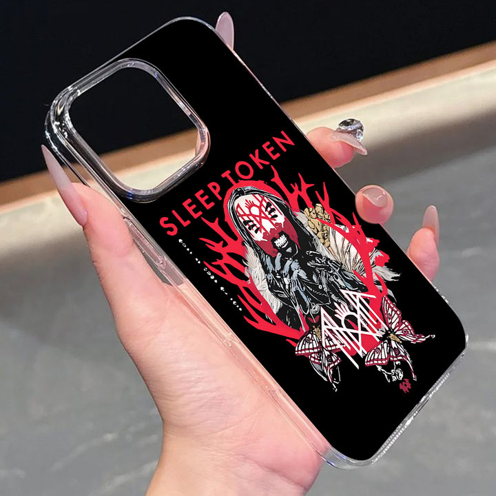 Red Ritual Mask Phone Case – Occult Gothic Totem Aesthetic, Bold Dark Art Cover for iPhone 11 12 13 14 15 16 Pro Max Samsung S22 S23 S24 S24.99 Ultra Plus