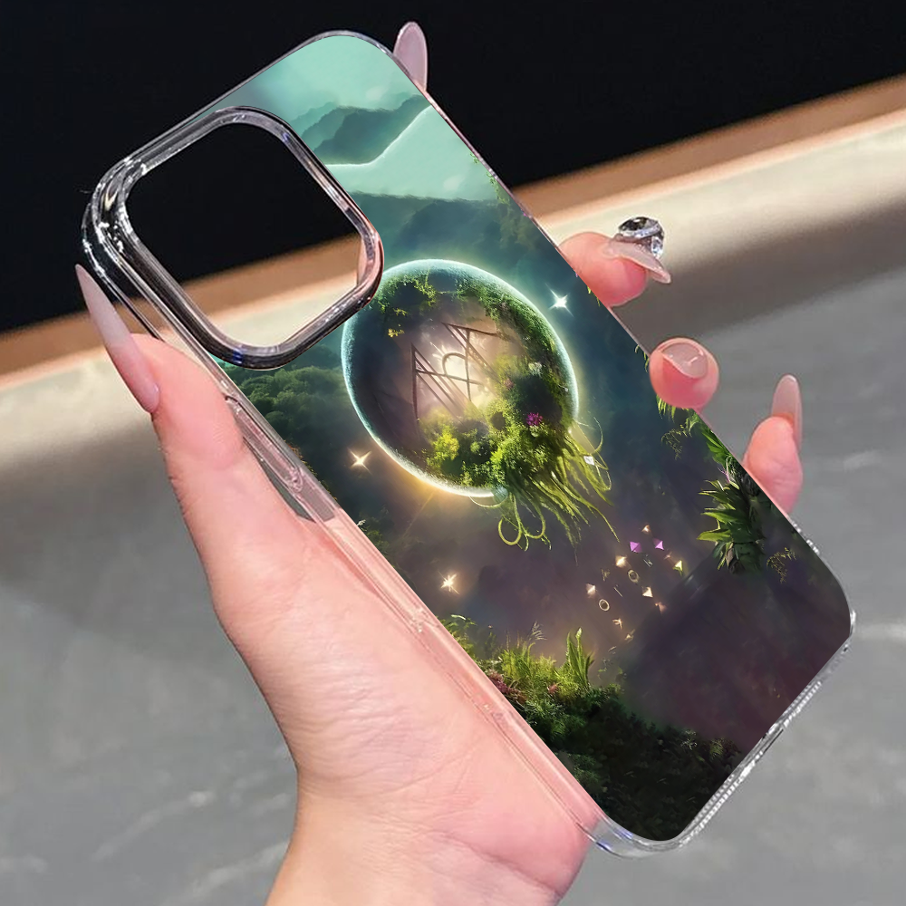 Fantasy Portal Floating World Phone Case – Surreal Forest Dreamscape Design Cover for iPhone 11 12 13 14 15 16 Pro Max, Mystical Nature Aesthetic