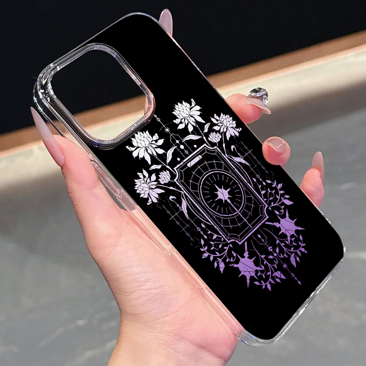 Sun Dial Lotus Phone Case – Occult Gothic Totem Aesthetic, Bold Dark Art Cover for iPhone 11 12 13 14 15 16 Pro Max Samsung S22 S23 S24 S24.99 Ultra Plus