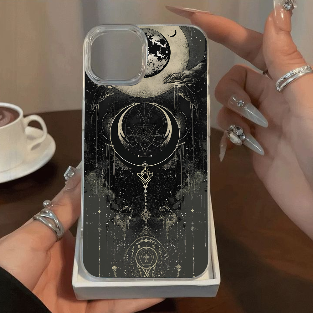 Celestial Moon Magic Phone Case – Occult-Inspired Witchy Cover for iPhone 11 12 13 14 15 16 Pro Max, Mystical Goth Aesthetic