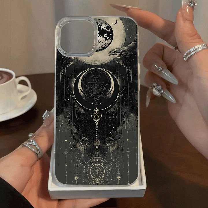 Celestial Moon Magic Phone Case – Occult-Inspired Witchy Cover for iPhone 11 12 13 14 15 16 Pro Max, Mystical Goth Aesthetic