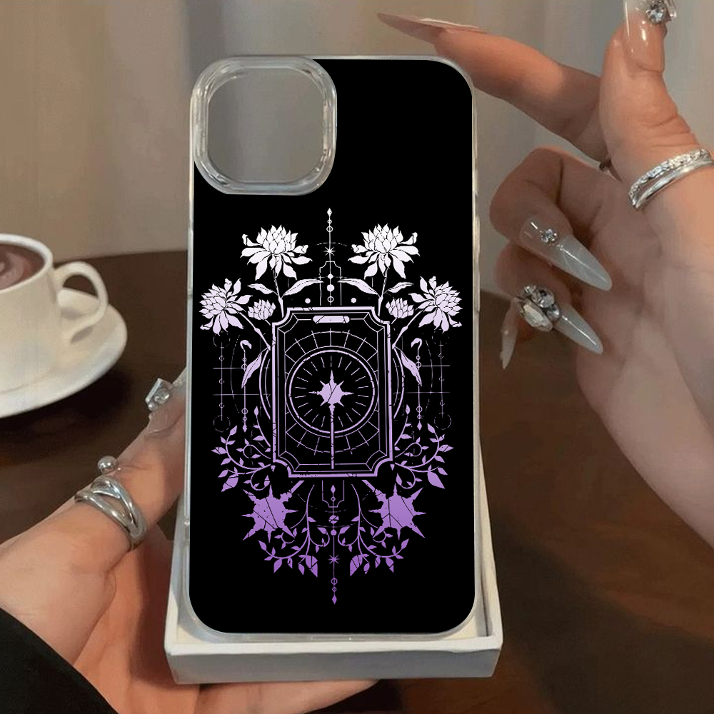 Sun Dial Lotus Phone Case – Occult Gothic Totem Aesthetic, Bold Dark Art Cover for iPhone 11 12 13 14 15 16 Pro Max Samsung S22 S23 S24 S24.99 Ultra Plus