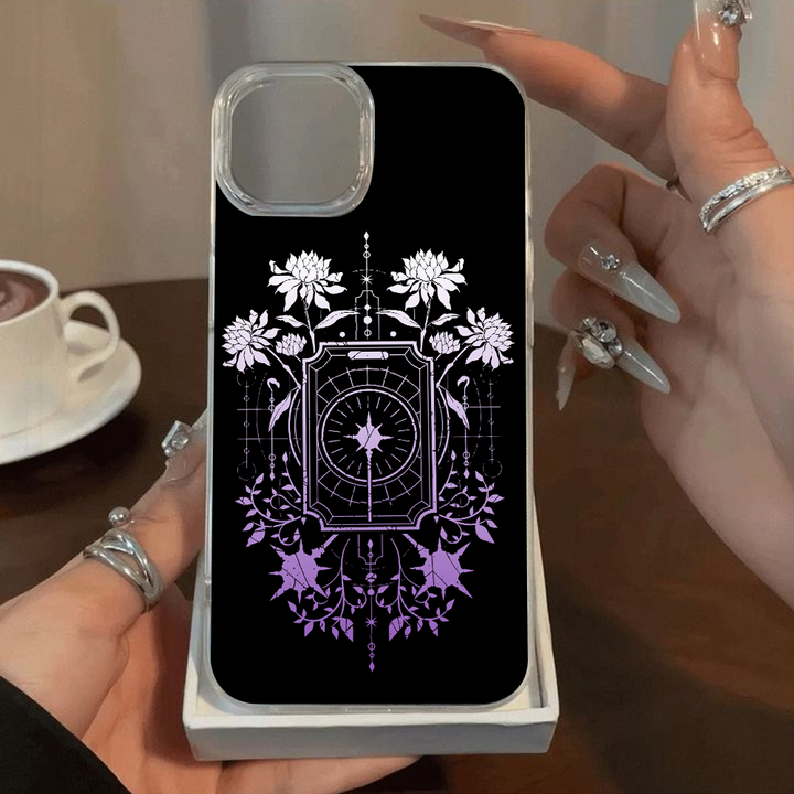 Sun Dial Lotus Phone Case – Occult Gothic Totem Aesthetic, Bold Dark Art Cover for iPhone 11 12 13 14 15 16 Pro Max Samsung S22 S23 S24 S24.99 Ultra Plus